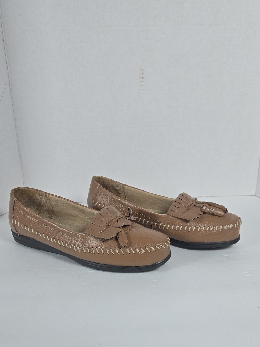 Dr. Scholl's Tan Tassel Moccasin Loafers Womens Size 8M
